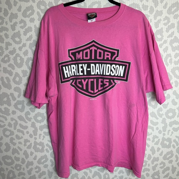 Harley-Davidson Tops - HARLEY DAVIDSON MOTORCYCLES PINK VINTAGE OVERSIZED T-SHIRT SIZE 2X